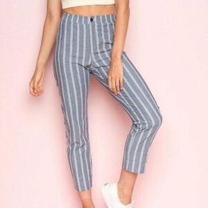 Brandy Melville Blue Striped Cropped Pants